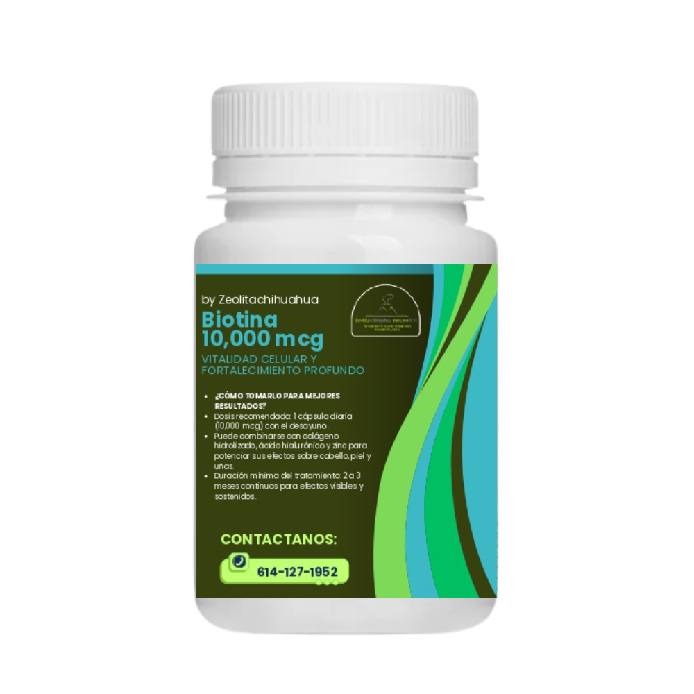 BIOTINA 10,000 mcg - 100 cápsulas