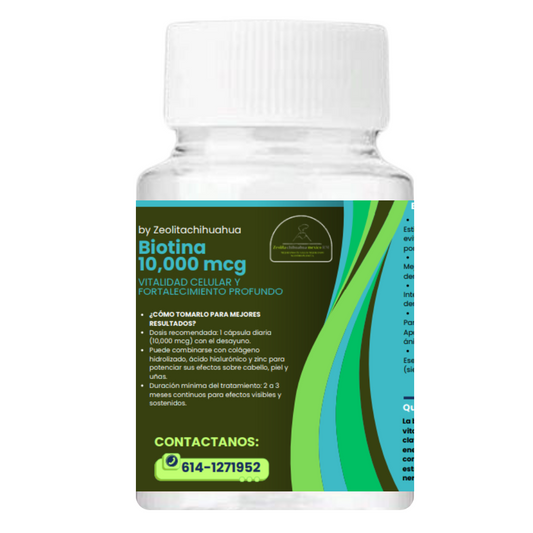 BIOTINA 10,000 mcg - 100 cápsulas